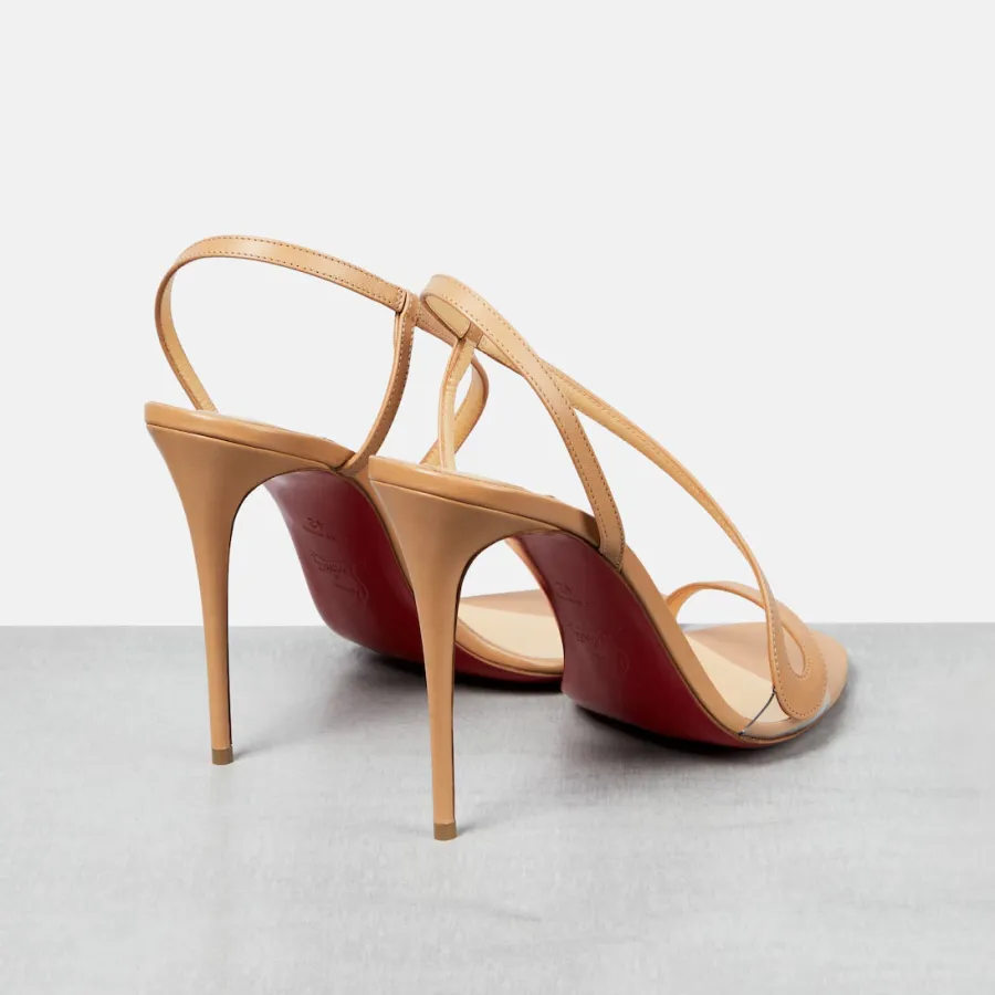 Christian Louboutin Apricot sandals with thin heels and high heels