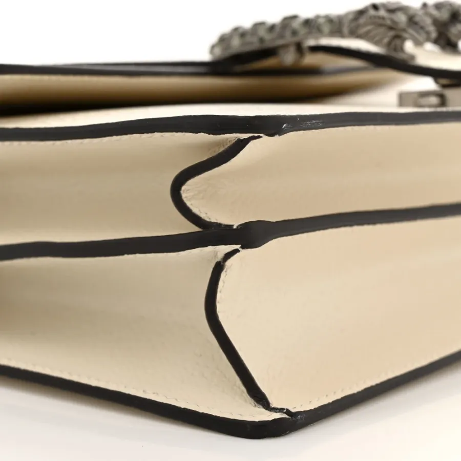 Gucci Small Dionysus Shoulder Bag Mystic White Textured Calfskin Leather & Crystal Aged Silver Hardware