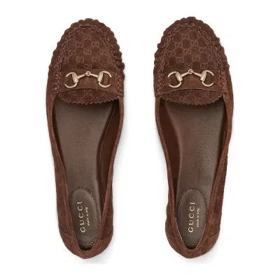 Gucci brown round - toed casual shoes Flat Shoes