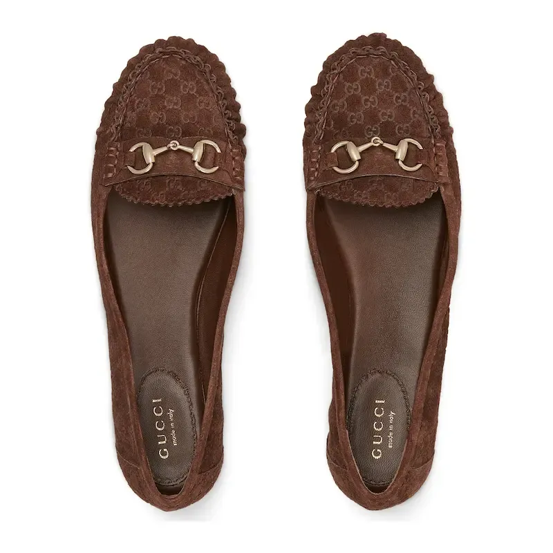 Gucci brown round - toed casual shoes Flat Shoes