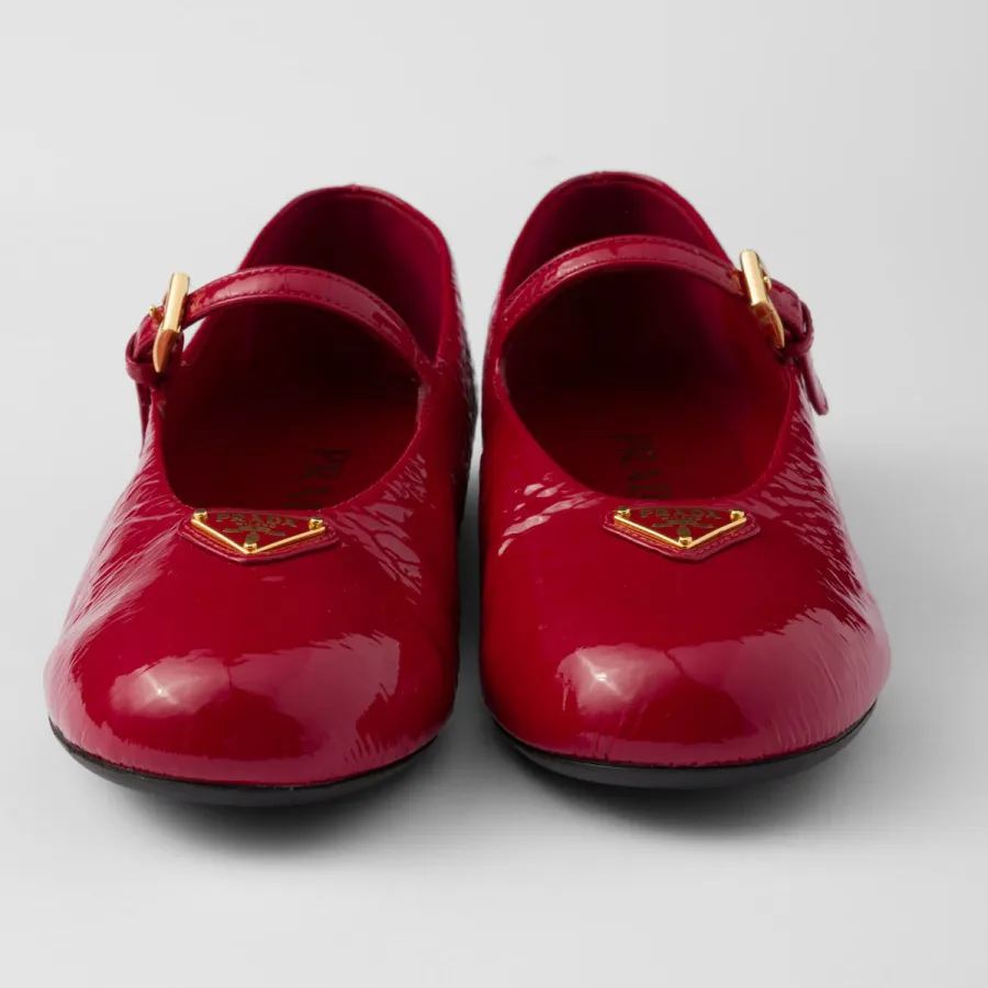 PRADA Naplak Flat Shoes red Ballet Shoes