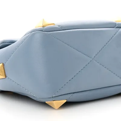 Valentino Garavani Large Roman Stud Shoulder Bag Niagara Nappa Leather Gold Hardware