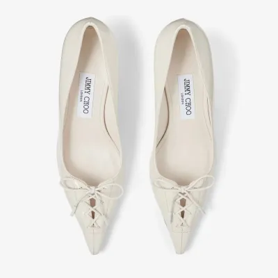 JIMMY CHOO Polyester stitched leather heels