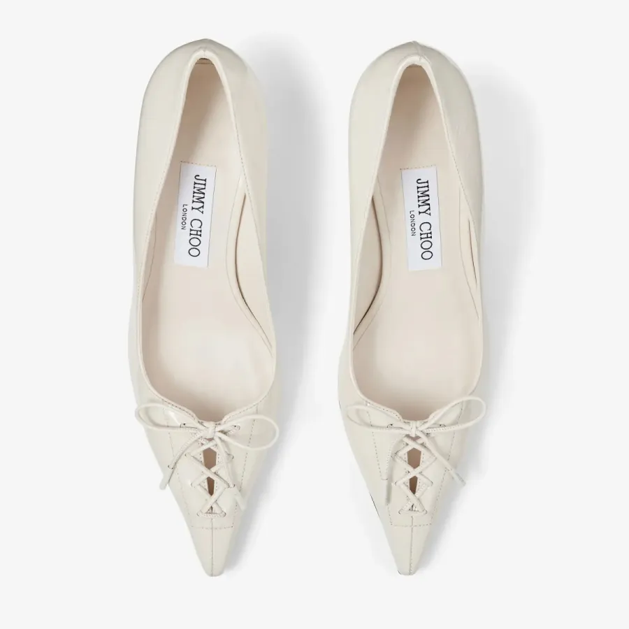 JIMMY CHOO Polyester stitched leather heels