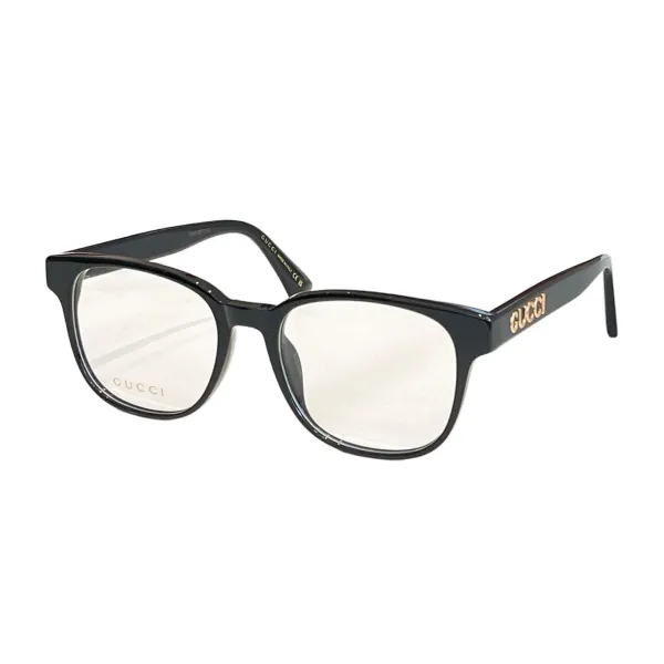Gucci Wayfarer glasses black/leopard/brown/pale orange color transparent lens Size 52口18-145