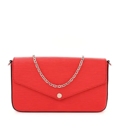 Louis Vuitton Pochette Felicie BB Coquelicot Epi Leather Silver Hardware