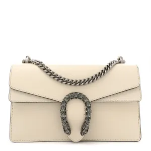 Gucci Small Dionysus Shoulder Bag Mystic White Textured Calfskin Leather & Crystal Aged Silver Hardware