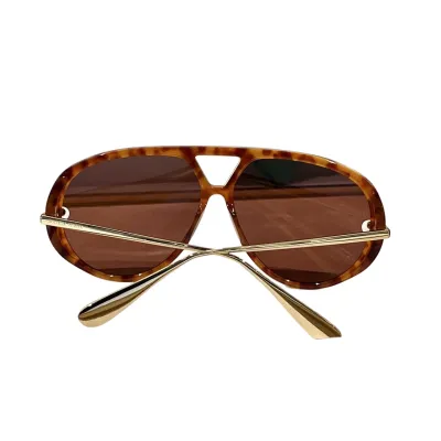 Bottega Veneta glasses leopard/yellow/tawny/black gold/eggplant color Size 63-12-145