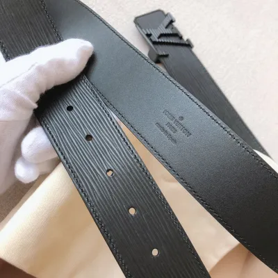 Louis Vuitton Men's Initiales Epi Belt In Black Calfskin With Black/Gold/Silver Hardware 40mm