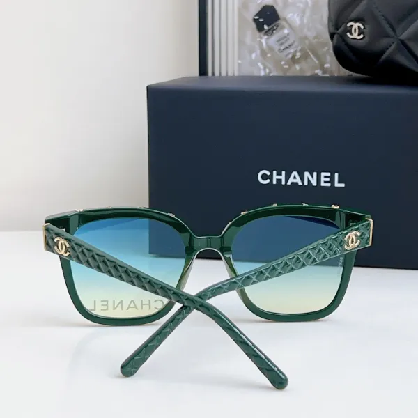 CHANEL square frame glasses blue-green gradient/black color size 65-16-145 - Image 8