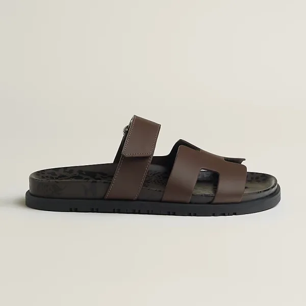 HERMES Chypre Coffee color Slippers