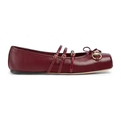 Gucci red Ballet Shoes Flat Shoes