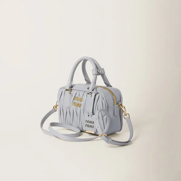 Miu Miu Arcadie matelassé Quilted Lambskin Leather Blue Top-Handle Bags - Image 3