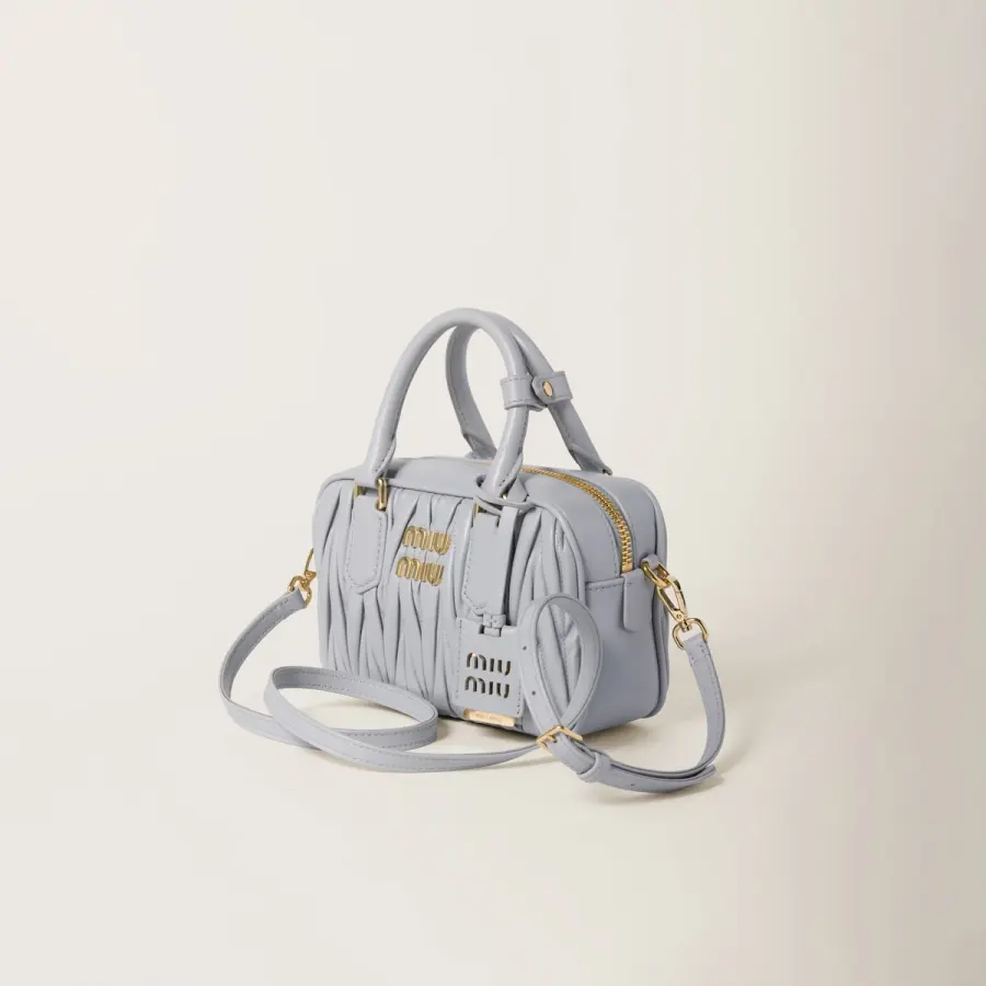 Miu Miu Arcadie matelassé Quilted Lambskin Leather Blue Top-Handle Bags