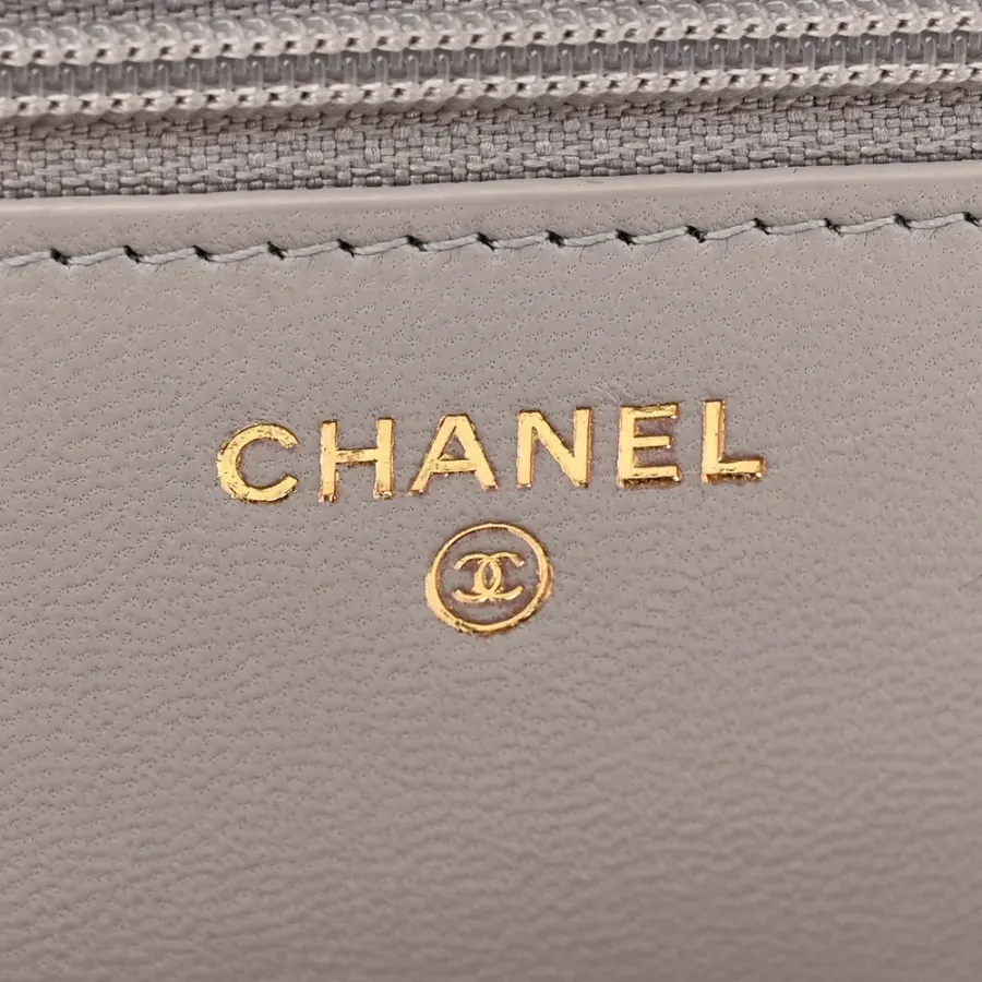 Trendy Chanel Wallet On Chain - Grey Lambskin