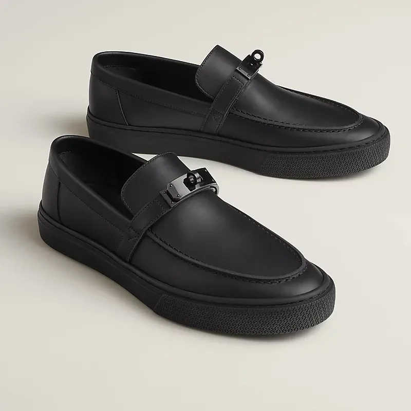HERMES Game Black Loafers