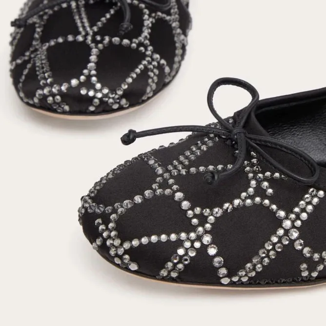 VALENTINO V logo ballet flats with imitation crystal trim