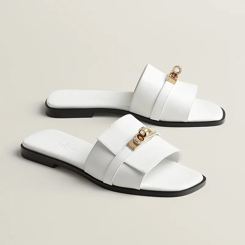 HERMES  Giulia white Slippers