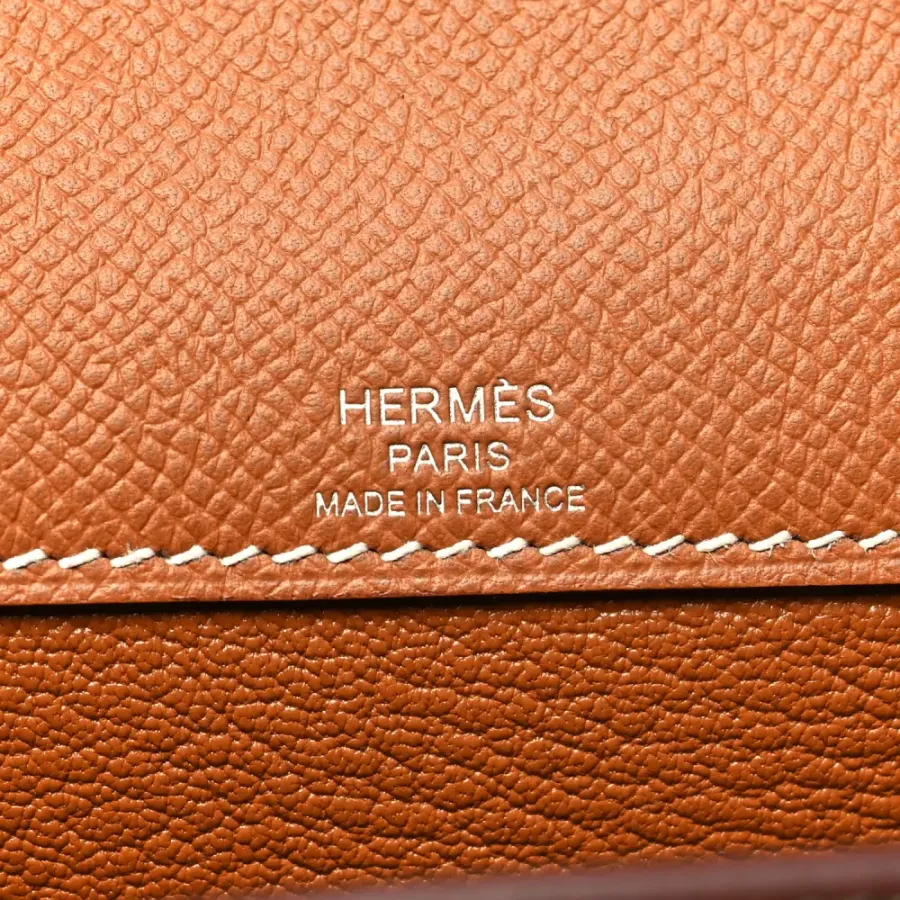 Hermès Kelly Dépêches 25 Pouch Brown Epsom Leather Silver Hardware