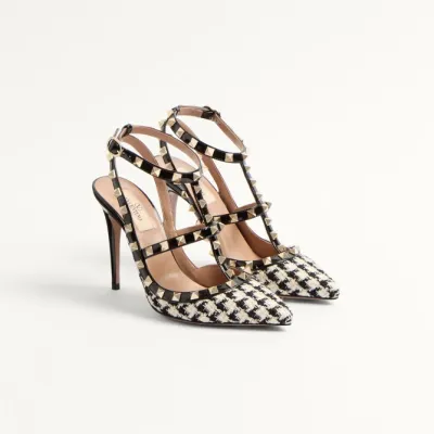 VALENTINO Thousand-bird lattice fabric Heels (heel height 10cm)