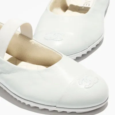 Chanel sheepskin white Mary Jane Shoes