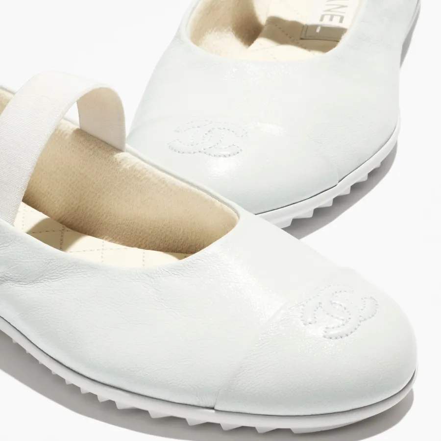 Chanel sheepskin white Mary Jane Shoes