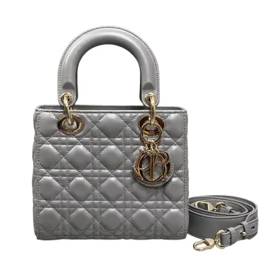 Dior Small My ABCDior Lady Dior Grey/Biscuit/Purple/Pink/Pale Blue/Stone Grey Cannage Lambskin Leather Gold Hardware