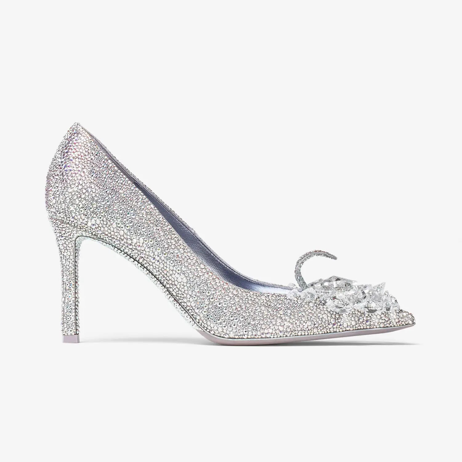 JIMMY CHOO Heart - shaped crystal decorated rainbow color tipped heels