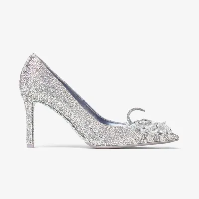 JIMMY CHOO Heart - shaped crystal decorated rainbow color tipped heels