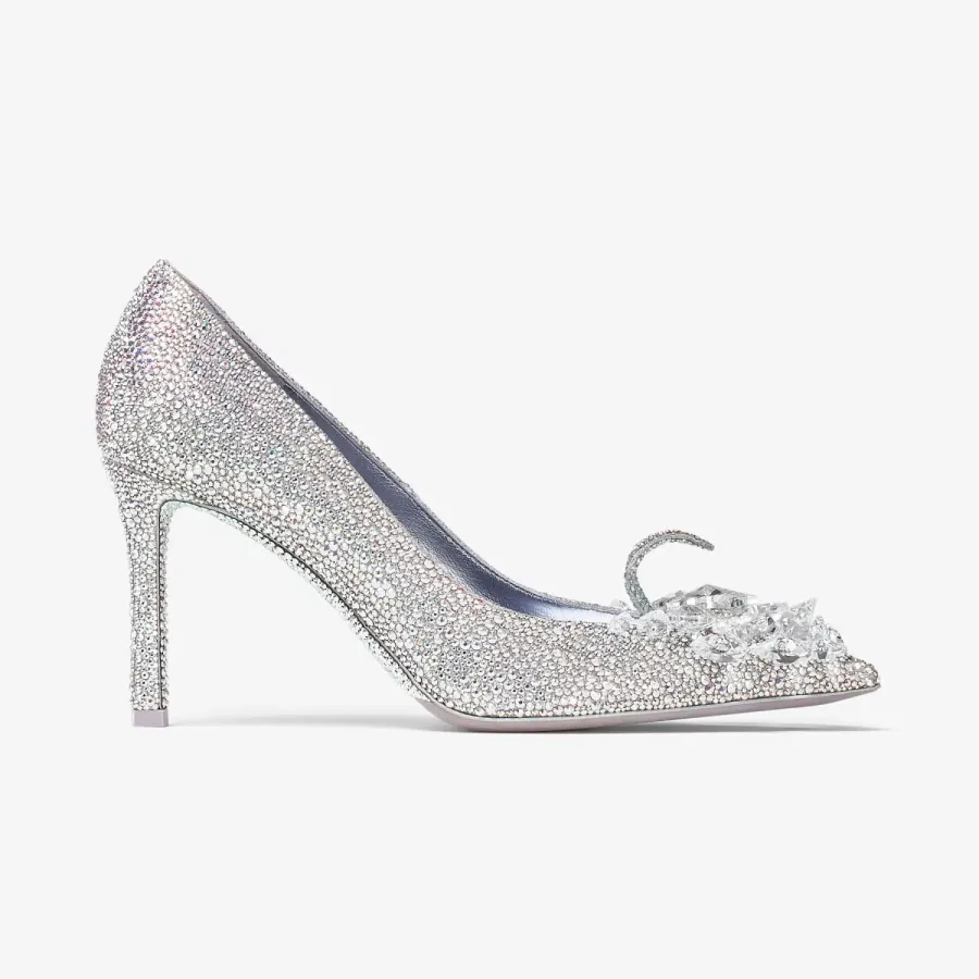 JIMMY CHOO Heart - shaped crystal decorated rainbow color tipped heels