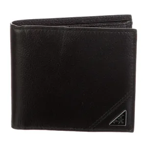 Prada Small Bifold Wallet Black Vitello Daino Leather Silver Hardware