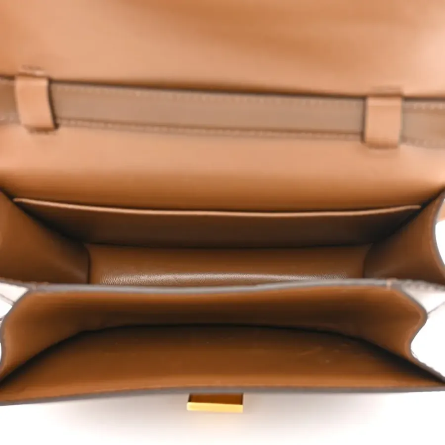 Celine Small Teen Classic Box Flap Bag Camel Box Calfskin Leather Gold Hardware