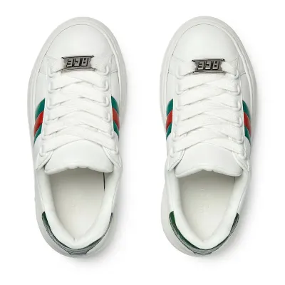 Gucci Ace series white sneakers woven fabric women's sports shoes