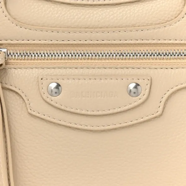 Balenciaga S Neo Classic City Bag Cream Grained Calfskin Leather Silver Hardware - Image 6