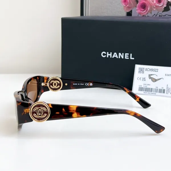 CHANEL square frame glasses leopard-print brown color size 56-18-137 - Image 4