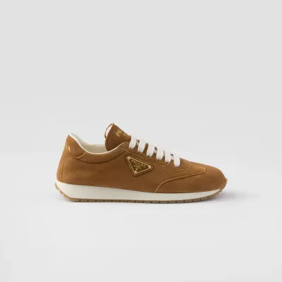PRADA brown Suede running sneakers