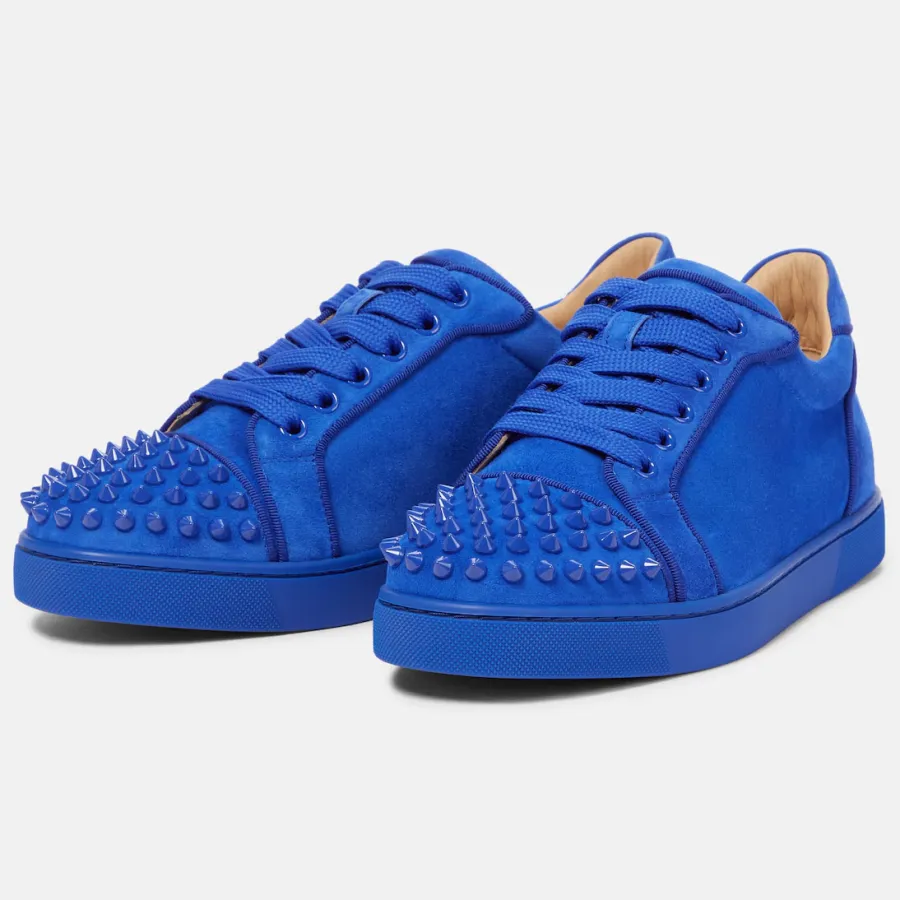 Christian Louboutin Blue Studded suede sneakers
