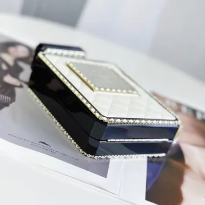 Chanel Perfume bottle leather White / Black crossbody bag