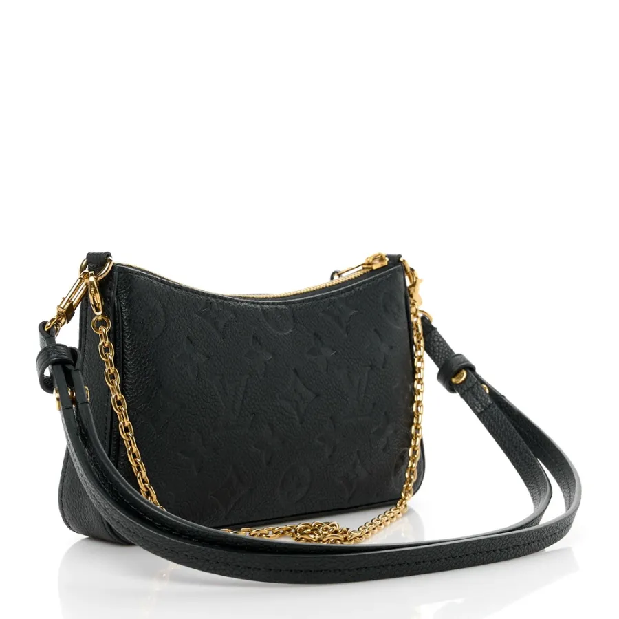Louis Vuitton Easy Pouch on Strap PM Black Empreinte Leather Gold Hardware