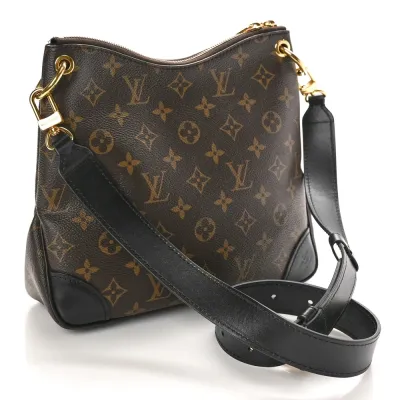 Louis Vuitton Odeon PM Black Monogram Canvas Brass Hardware
