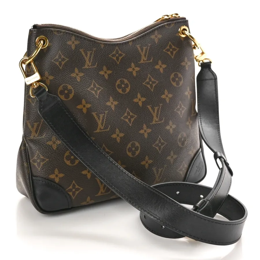 Louis Vuitton Odeon PM Black Monogram Canvas Brass Hardware