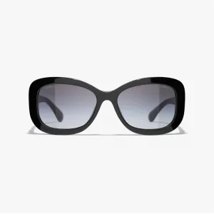 CHANEL glasses all black color size 55口19-145