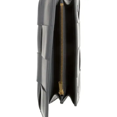 Bottega Veneta Large Continental Wallet Grey Lambskin Leather