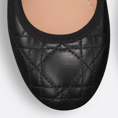 Dior black high-heeled ballet shoes
