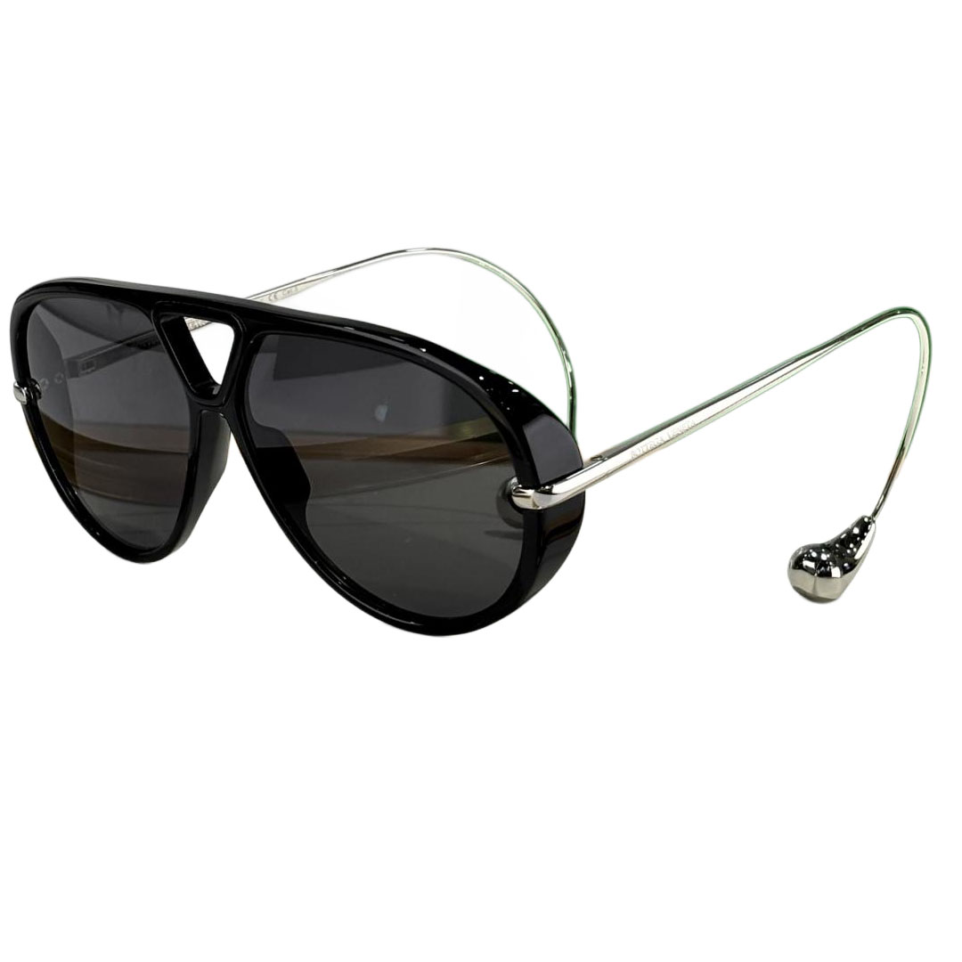 Óculos Bottega Veneta preto prata/preto ouro/preto transparente/fulvo/amarelo/marrom/leopardo amarelo/leopardo azul Tamanho 63-12-145