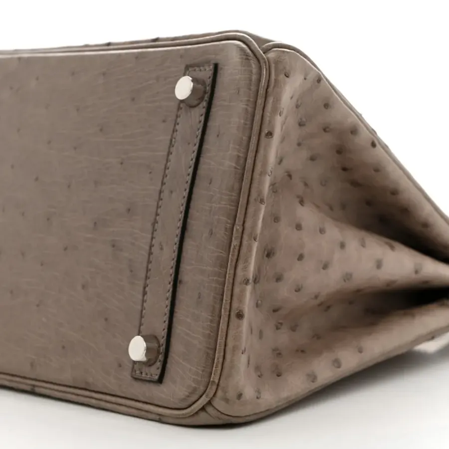 Hermès Birkin 30 Gris Tourterelle Ostrich Leather Palladium Hardware