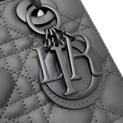 Dior Small My ABCDior Lady Dior Black Ultramatte Cannage Calfskin Leather Matte Black Hardware