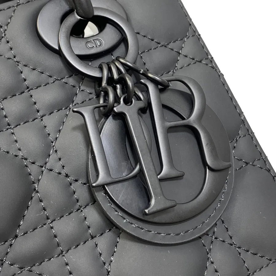 Dior Small My ABCDior Lady Dior Black Ultramatte Cannage Calfskin Leather Matte Black Hardware