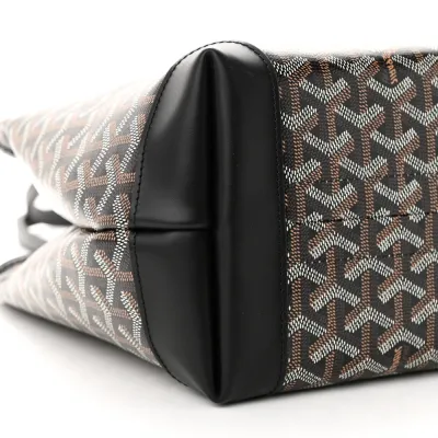 Goyard Bellechasse Biaude Tote MM Black Goyardine Canvas