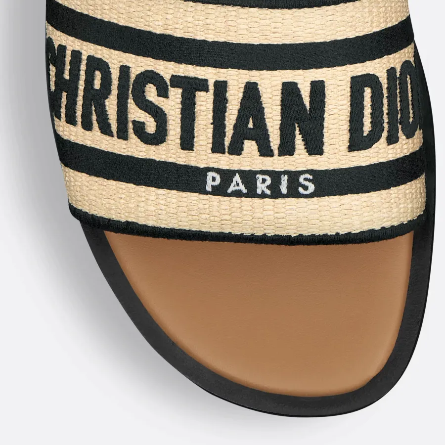 Dior black white flat slippers